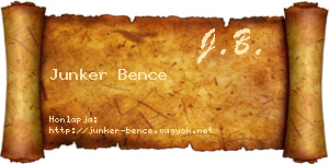 Junker Bence névjegykártya